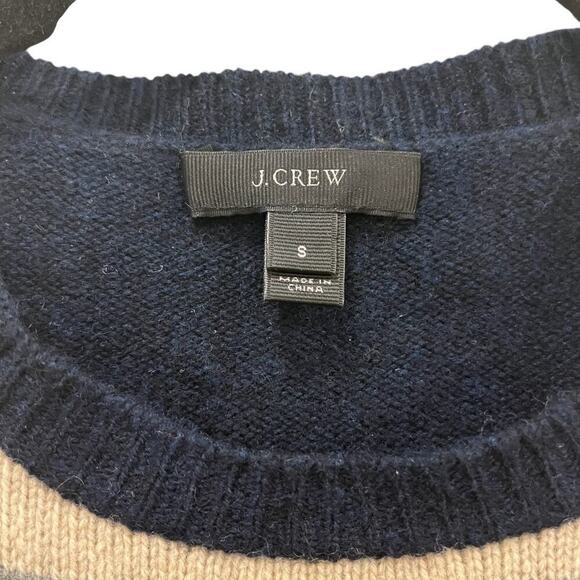 J. Crew Crystal Embellished Fair Isle Print Wool Sweater Size Small - Picture 2 of 4